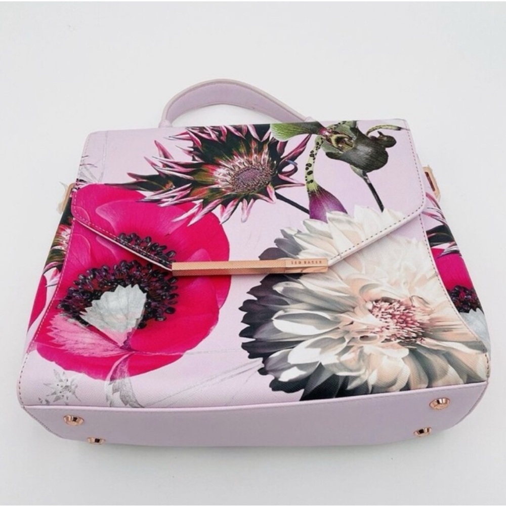 Ted Baker London Paulet Neon Poppy Textured Bar Crossbody Floral Bag Purse